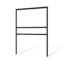 24in H x 36in W Metal Frame - 1 Rider (Black)